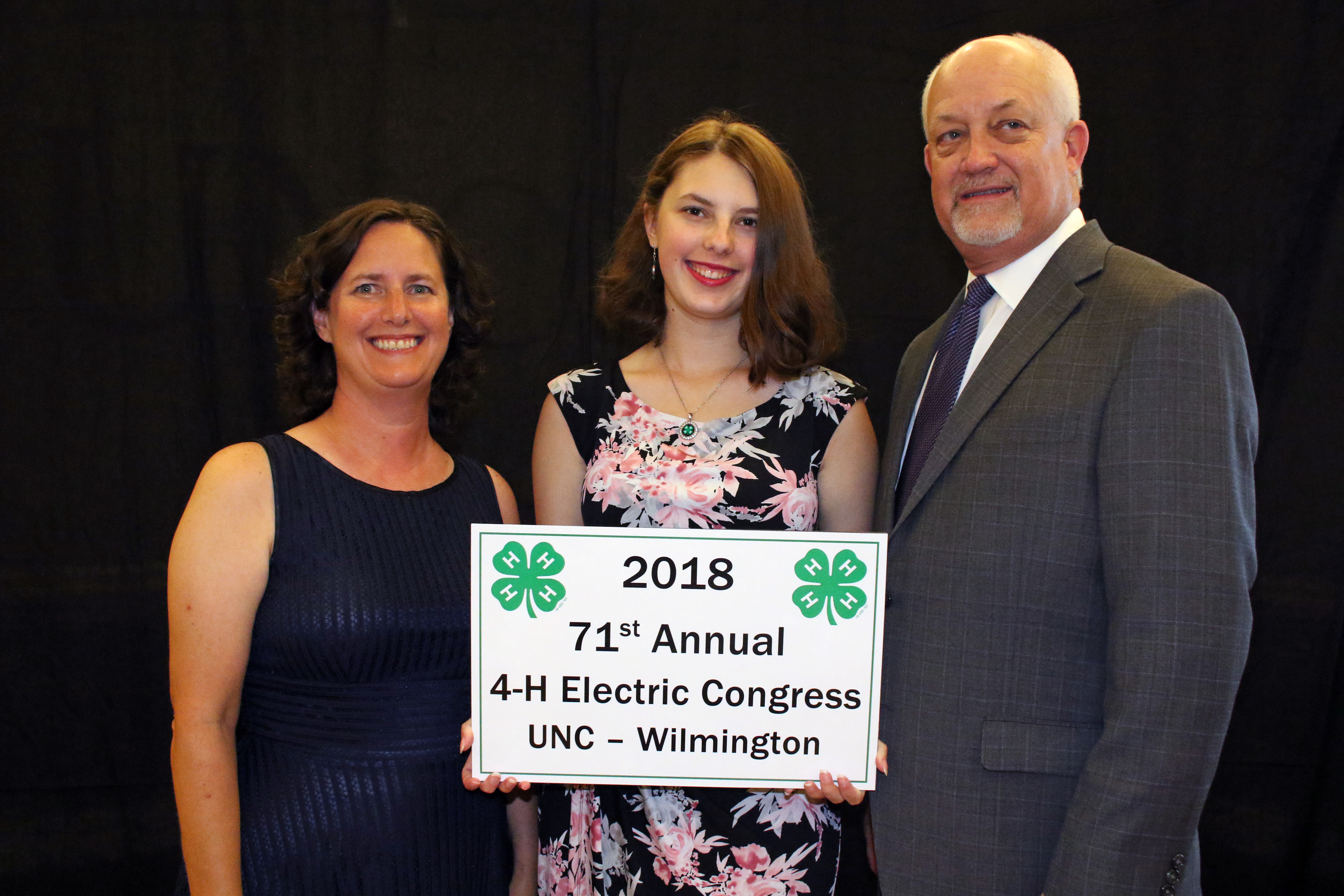 Pictured from left are Sherri Allen, Chloe Allen, daughter of James and Sherri Allen and Wayne Huddleston, account manager with Duke Energy.