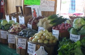 picture of farmers market vegetables in baskets