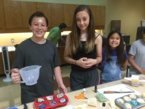 three participants in the 4-H Summer Fun Master Gardener Class