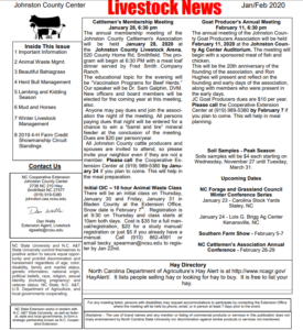 Front Page of Livestock Newsletter