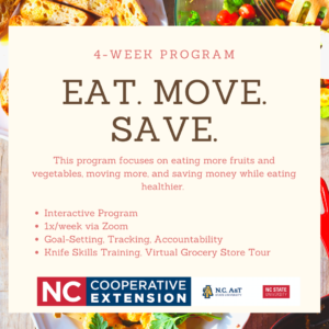 Cover photo for New Program Alert! Eat. Move. Save.