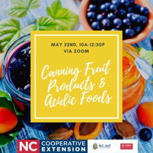 Cover photo for Canning Fruit Products & Acidic Foods, May 22