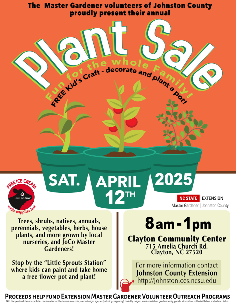 Plant Sale April 12, 2025 8 a.m. - 1 p.m. at the Clayton Community Center