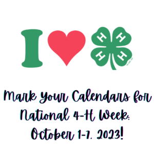 Cover photo for National 4-H Week Oct 1-7, 2023
