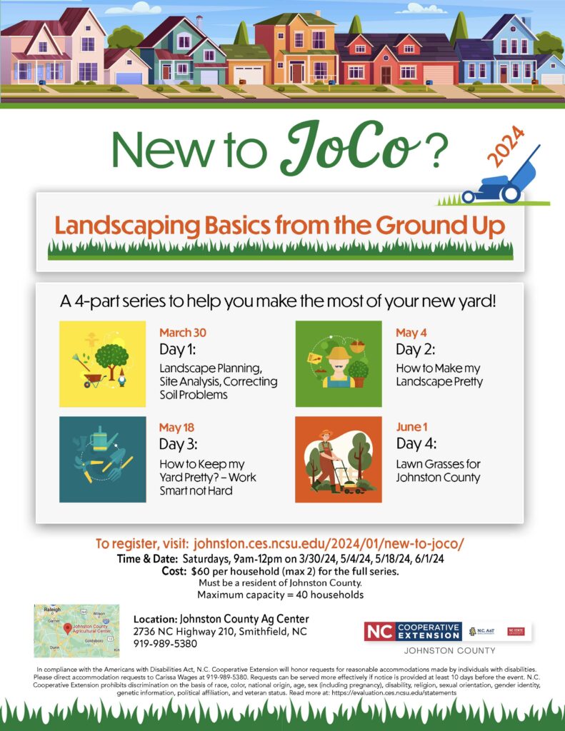 New to Joco flyer with a view of cartoon houses in a subdivision. Includes dates of the event 