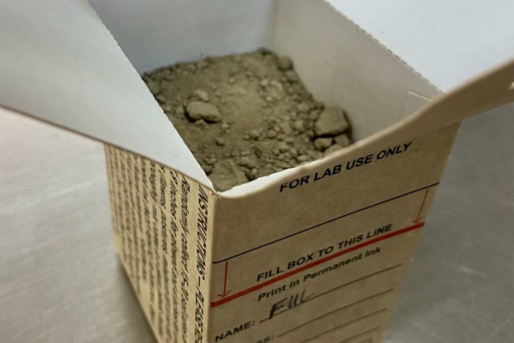 Soil Sample Box with Dirt inside