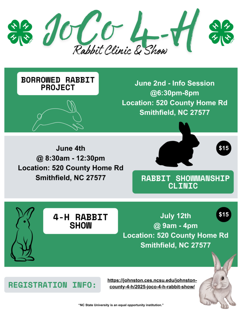 2025 Johnston County 4-H Rabbit Show & Clinic